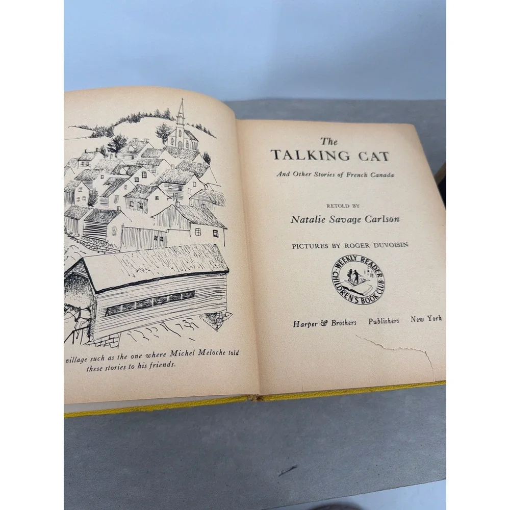 The Talking Cat Natalie Savage Carlson 1955 Weekly Reader Childrens Book‎ Club